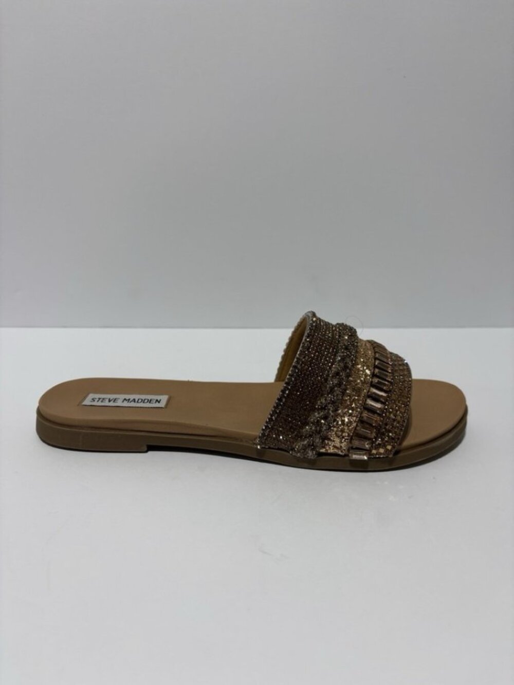 Steve Madden Women’s Kammile, Bronze Slide Sandals, Size 10 M